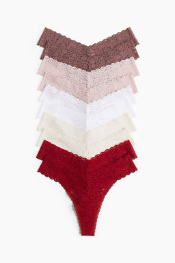 Pack de 10 bragas Thong de encaje