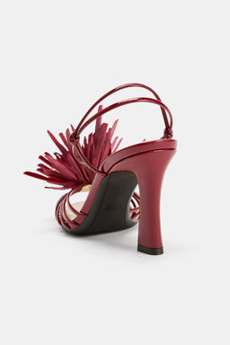 SANDALIA TAC?N FLOR / Rojo Burdeos - Zara фото 6