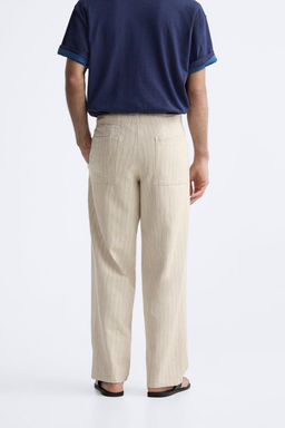 STRIPED TEXTURED TROUSERS - Zara фото 3