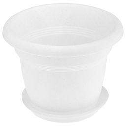 Кашпо для цветов пластмассовое "Классика" 3л, д20см, h17см, с поддоном, полипропилен, белый (Россия)