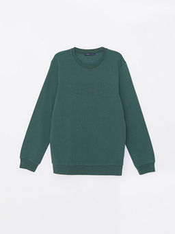 Bisiklet Yaka Uzun Kollu Erkek Sweatshirt