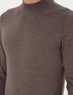 Vizon Slim Fit Ka_mir _pek Kar___ml_ _eyrek Bal_k__ Yaka Triko Kazak
