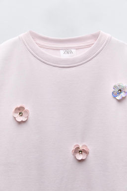 FLORAL APPLIQUE T-SHIRT - Zara фото 5