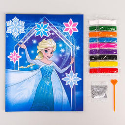 Набор для творчества: фреска песком с блёстками (9 цветов), Эльза, Холодное сердце