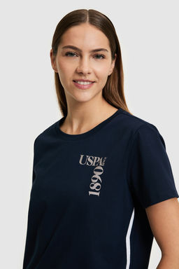 Kad_n Lacivert Bisiklet Yaka Ti__rt - U.s. polo assn фото 2