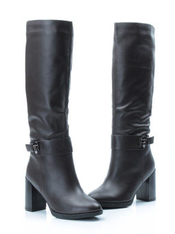 02-DL17-56 BROWN Сапоги зимние женские (натуральная кожа, натуральный мех) - Фабричный китай фото 13