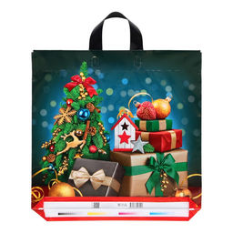 Цена за 25 шт. Пакет новогодний «Подарочный бум», полиэтиленовый с петлевой ручкой, 44×44 см