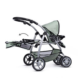 Коляска для кукол (для двойни)металлическая,прогулочная,с тентом,с корзиной,в пакете