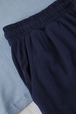 TRENDYOL MAN Siyah - Gri Regular Fit Orme Sortlu Pijama Tak?m? TMNSS25PT00033 - Trendyolmilla фото 7