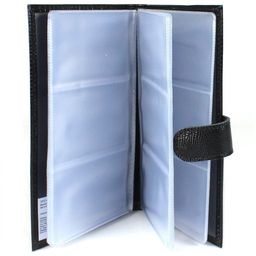 Визитница Croco-В-204 (с хляст, 3х рядная 72 карты) натуральная кожа черный игуана (76) 214132  фото 3