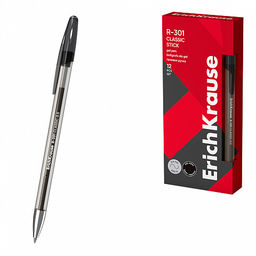 Цена за 12 шт. Ручка гелевая ErichKrause R-301 Gel Stick Classic 0.5, цвет чернил черный (в коробке по 12 шт.)