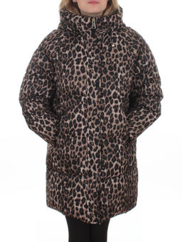 2406 BROWN /LEOPARD Куртка зимняя женская (200 гр. холлофайбер) - Fashion фото 3