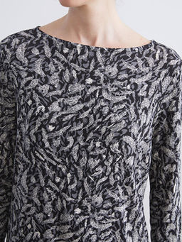 Bisiklet Yaka Desenli Bluz