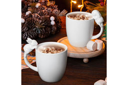 Набор 2 кружки Elan Gallery Кролики фарфор 350 мл 12×8,5×11,5 см  фото 8