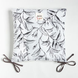 Подушка на стул «Доляна» Plant leaves, 42×42 см, белая