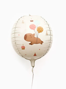 Цена за 2 шт. Воздушный шар фольгированный 25"  сфера «Милые капибары"