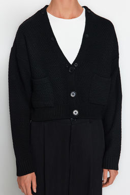 TRENDYOLMILLA Antrasit Crop Kurk Detayl? Triko H?rka TWOAW24HI00029  фото 5