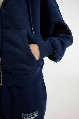 Толстовка Cool Standard Fit с капюшоном на молнии - Defacto фото 7