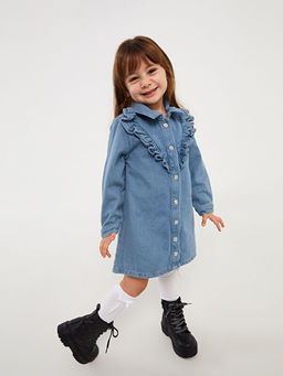 Basic Uzun Kollu K?z Bebek Jean Elbise