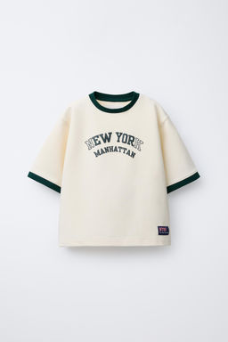 CONTRAST STRAIGHT INTERLOCK T-SHIRT