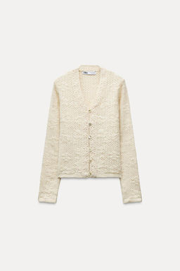 ROMANTIC POINTELLE KNIT CARDIGAN - Zara фото 5