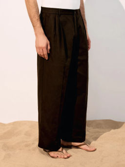 Брюки широкие из смесового льна ZR2605042114-27 / Zarina