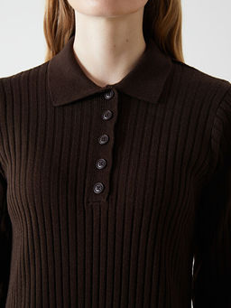 G?mlek Yaka Kad?n Triko Elbise