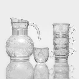 Набор для напитков «Космос», 5 предметов: кувшин 1.9 л, 4 кружки 300/280/280/250 мл, стекло