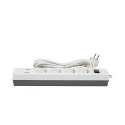 S-GSR4-3 U2C1 WHITE/GREY Сетевой фильтр серии Standard, шнур 3м (Пвс 3х0,75), 4 гнезда, с/з, 2USB+1TYPE C, 10A, 2500Вт. Белый/серый. TM Uniel