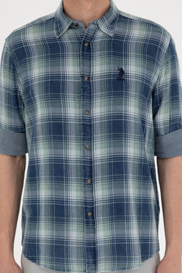 U. S. Polo Assn / Мужская темно-синяя рубашка с длинным рукавом - U.s. polo assn фото 13
