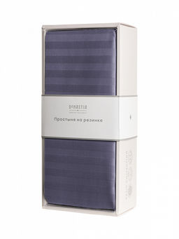 Проcтыня сатин-страйп 180х200+25 на резинке сиреневый сатин - Denastia фото 4