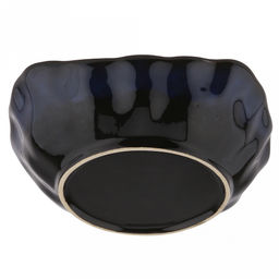 "Тихий океан" Салатник керамический 600мл, 17,5х17х5см, асимметричная форма, синий (Китай)