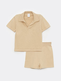 Polo Yaka K?sa Kollu Basic Erkek Bebek Ti??rt ve ?ort 2li Tak?m