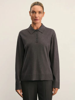 Джемпер поло на пуговицах / Zarina  фото 3