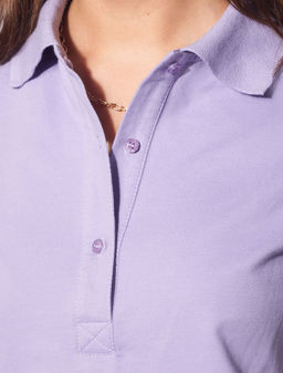 Футболка-поло из трикотажа пике с эластаном. - Vilatte фото 2