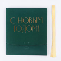 Коробка подарочная новогодняя складная «С Новым годом», тиснение, зелёная, 20×18×5 см