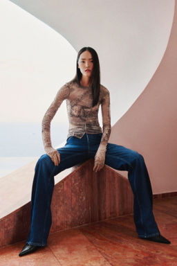 Top de malla drapeado - H&m фото 4