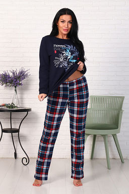 Костюм с брюками, футер с начесом, Flowers (876-1) - Плиона фото 4