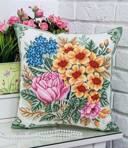 Набор для вышивания PANNA PD-1695 Подушка Цветочный перезвон 40.5 х 40.5 см