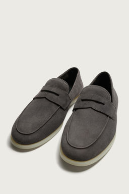 MOCAS?N PIEL CASUAL / Gris Topo - Zara фото 5