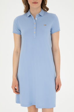Женское голубое трикотажное платье Неожиданная скидка в корзине - U.s. polo assn фото 6
