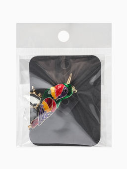 Брошь «Птица» синица, цветная в золоте