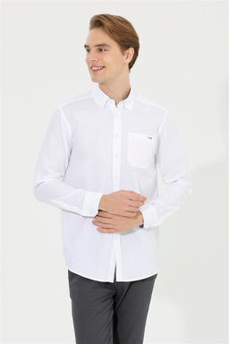 Мужская белая рубашка с длинным рукавом - U.s. polo assn фото 3