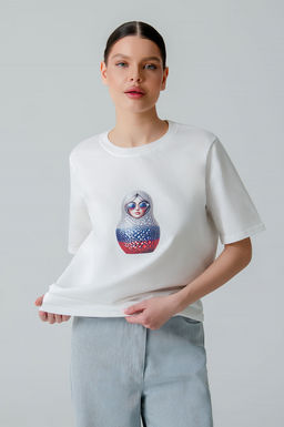 Арт. 3-1155 Футболка женская 44-50 (4 шт) Цвет:молочный