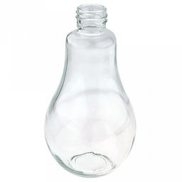 Бутылка стеклянная Лампочка 0,85л, д11см h21,5см, д/горла 2,5см, с трубочкой, винтовая металлическая крышка с отверстием для трубочки (д/основания 5,5см) (Китай) - Домашняя мода фото 3