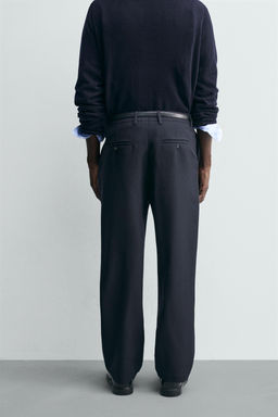 100% WOOL STRAIGHT-LEG TROUSERS - Zara фото 3