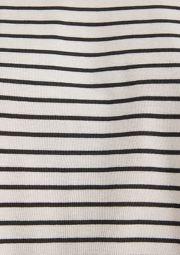 Cizgili Crop Tisort - Mavi фото 6