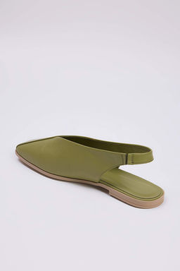 Mint Hakiki Deri Arkas? Ac?k Kare Burun Kad?n Babet TAKSS25BE00018