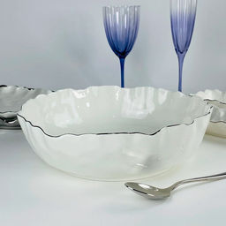 Салатник 30,5 см Lenardi Ванесса Серебро в под.уп.(х8) Фарфор арт.305-299