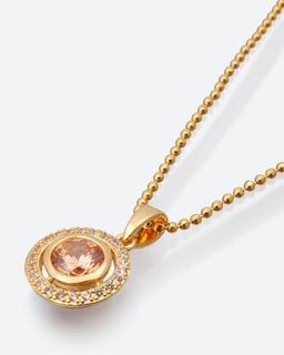 Diamantaire. Кулон с крупным круглым кубическим цирконом цвета шампань